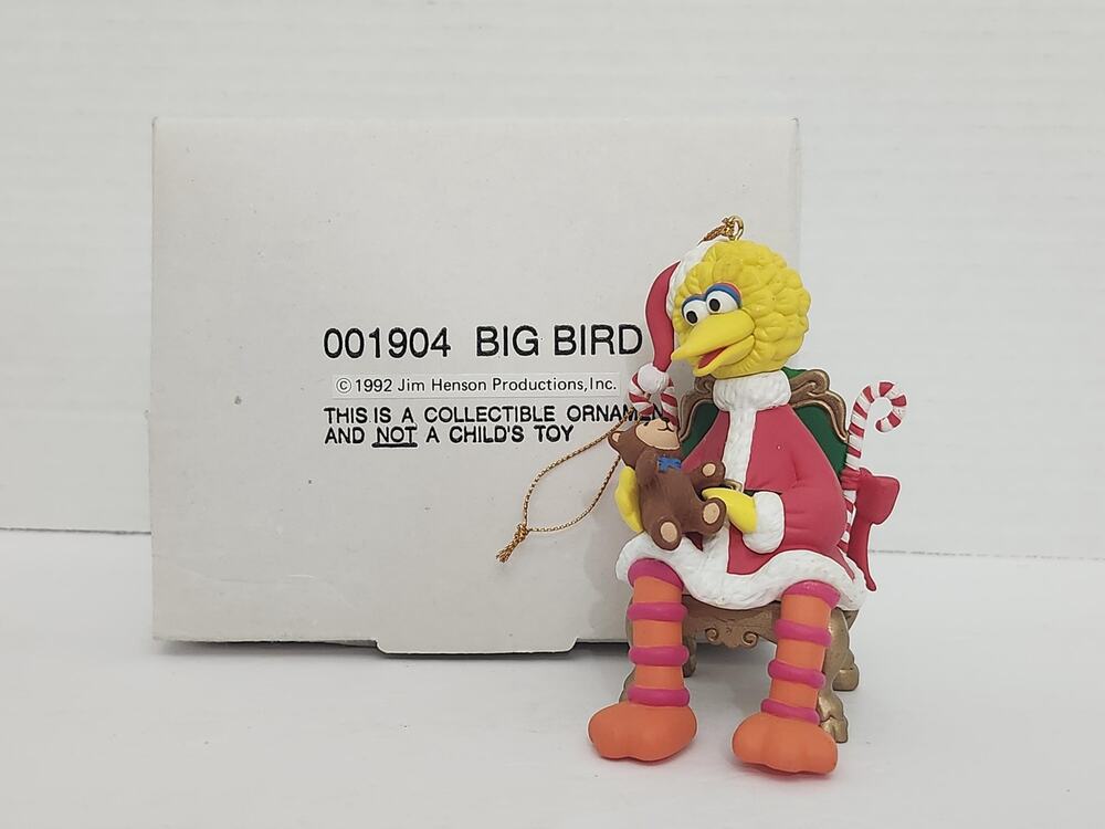 1992 Grolier Big Bird Sesame Street Christmas Ornament Jim Henson Boxed